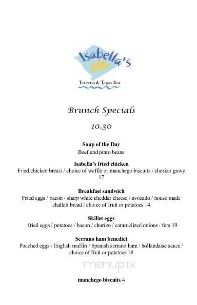 Isabella's - Frederick, MD menu_pic