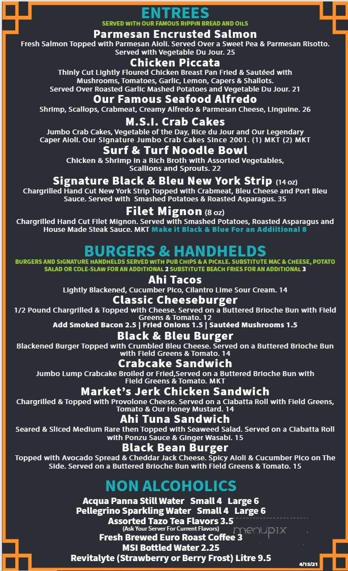 Market Street Inn - Salisbury, MD menu_pic