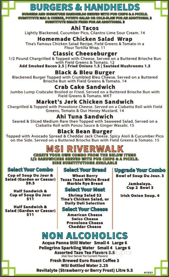 Market Street Inn - Salisbury, MD menu_pic