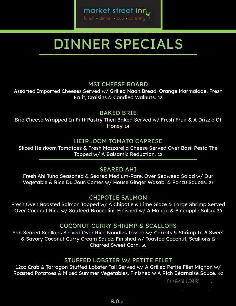Market Street Inn - Salisbury, MD menu_pic