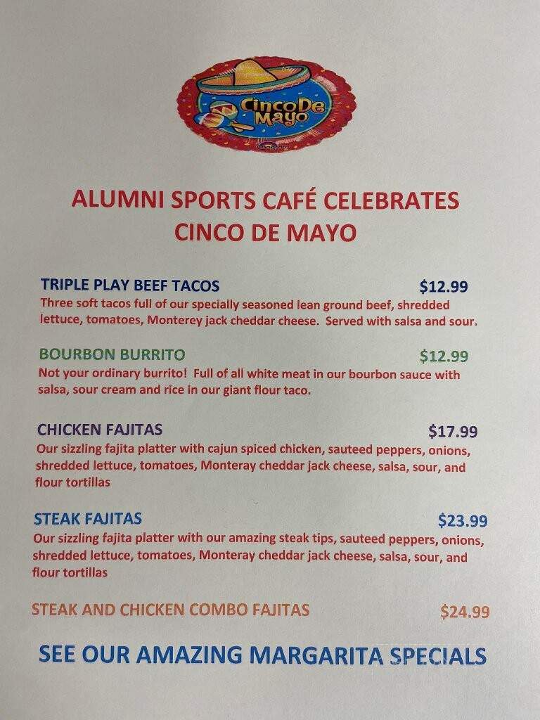 Alumni Sports Cafe - Pembroke, MA menu_pic