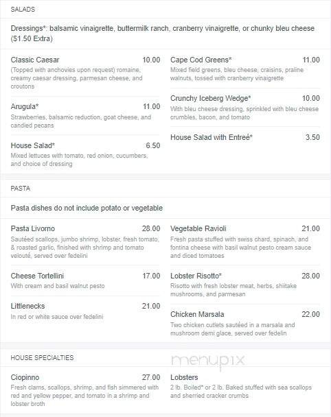 Mattakeese Wharf - Barnstable, MA menu_pic