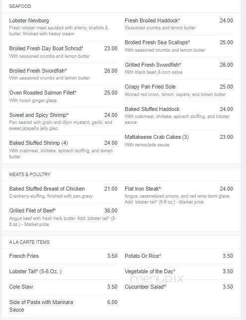 Mattakeese Wharf - Barnstable, MA menu_pic