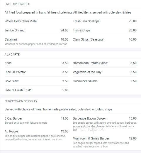 Mattakeese Wharf - Barnstable, MA menu_pic