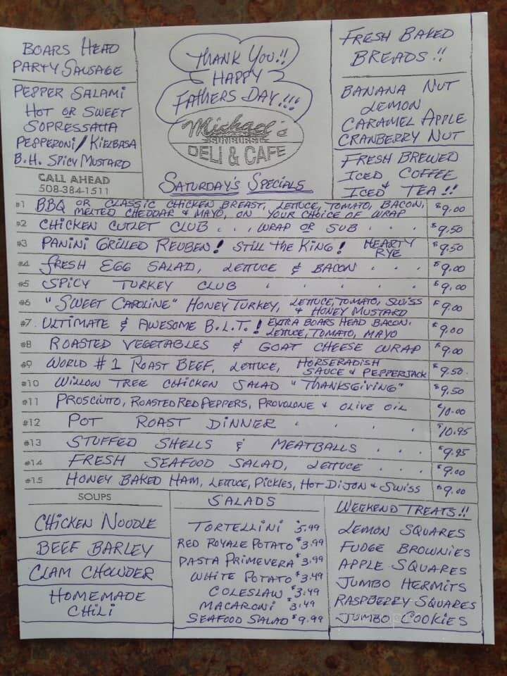 Michael's Deli & Cafe - Wrentham, MA menu_pic