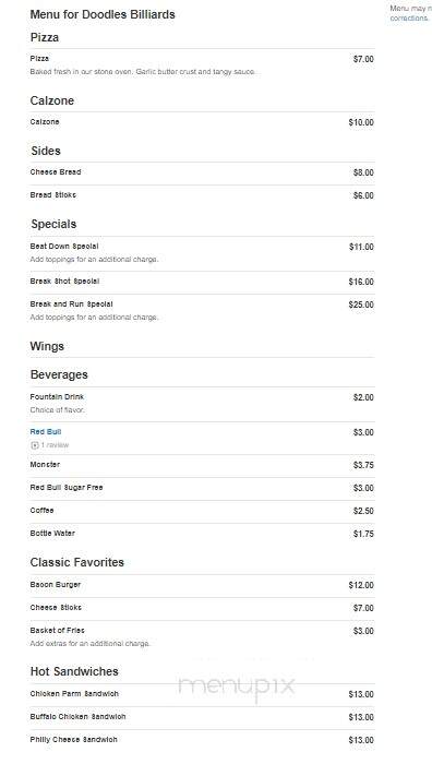 Doodles - Hinesville, GA menu_pic