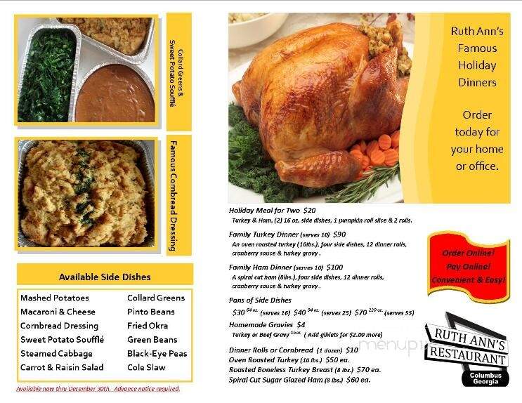 Ruth Ann's Restaurants - Columbus, GA menu_pic