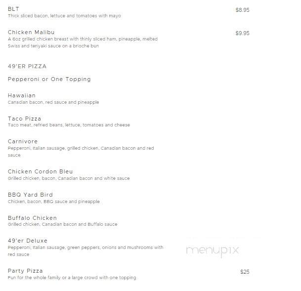 49'er Diner - Livingston, MT menu_pic