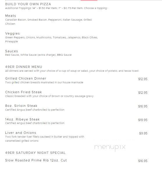 49'er Diner - Livingston, MT menu_pic