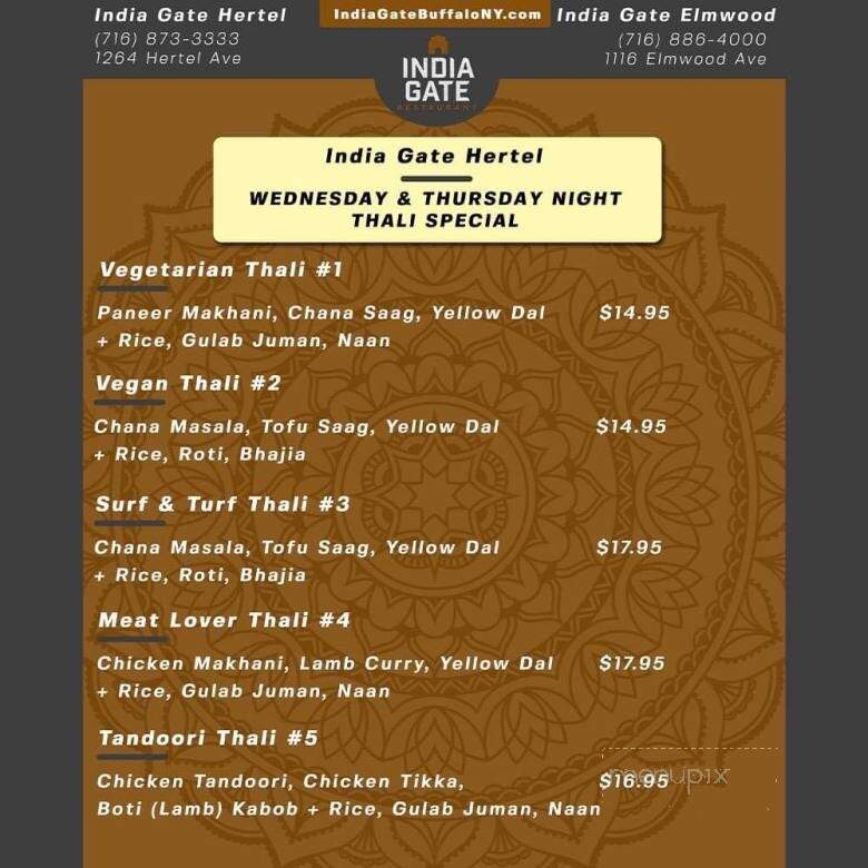 India Gate - Buffalo, NY menu_pic