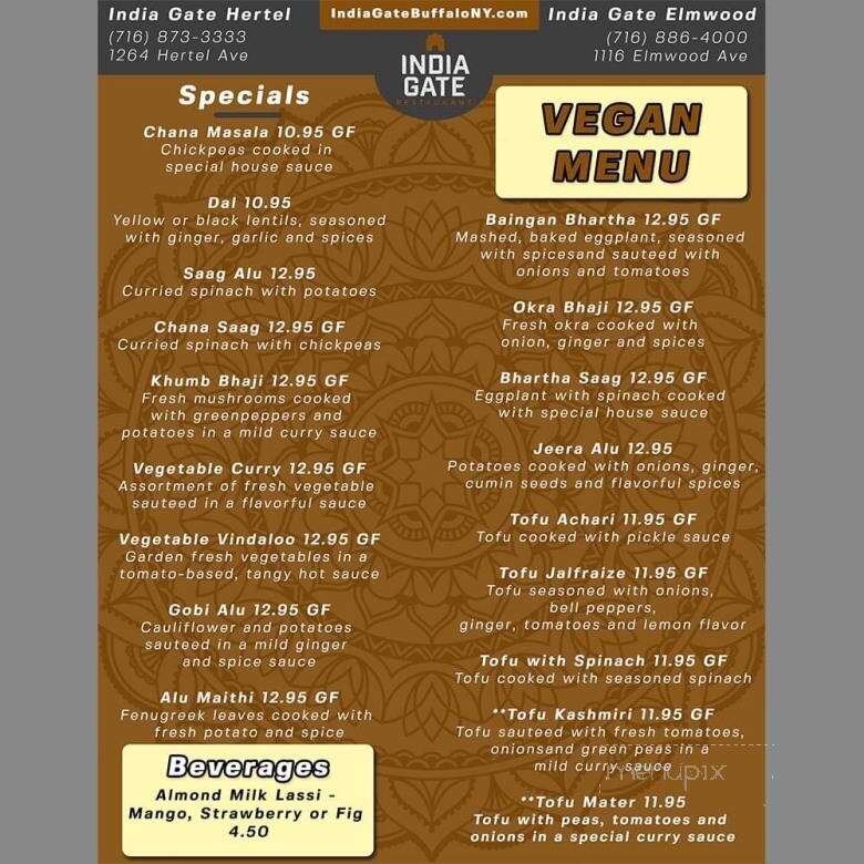 India Gate - Buffalo, NY menu_pic