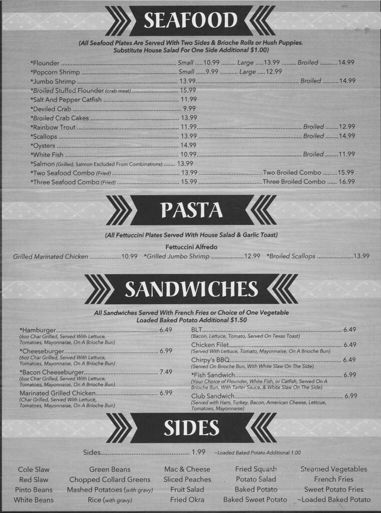 West Moore Family Restaurant - Seagrove, NC menu_pic