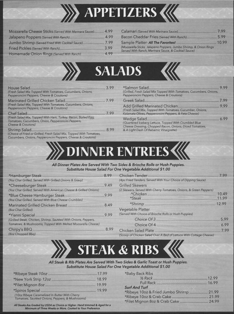 West Moore Family Restaurant - Seagrove, NC menu_pic