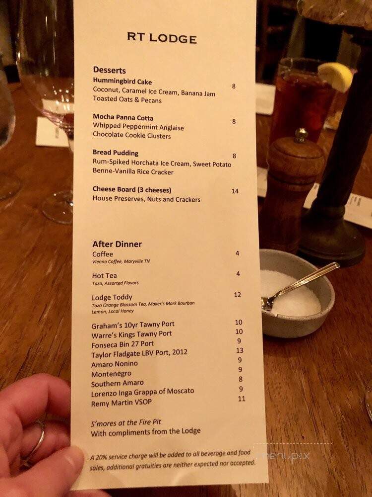 Ruby Tuesday Lodge - Maryville, TN menu_pic