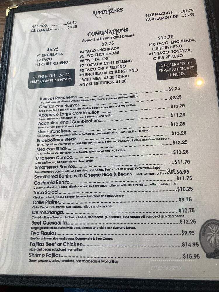Acapulco Restaurant - Kearns, UT menu_pic