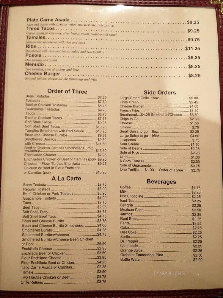Acapulco Restaurant - Kearns, UT menu_pic