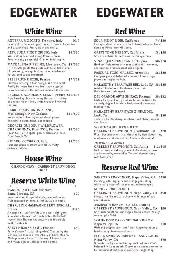 Edgewater - Jefferson, WI menu_pic