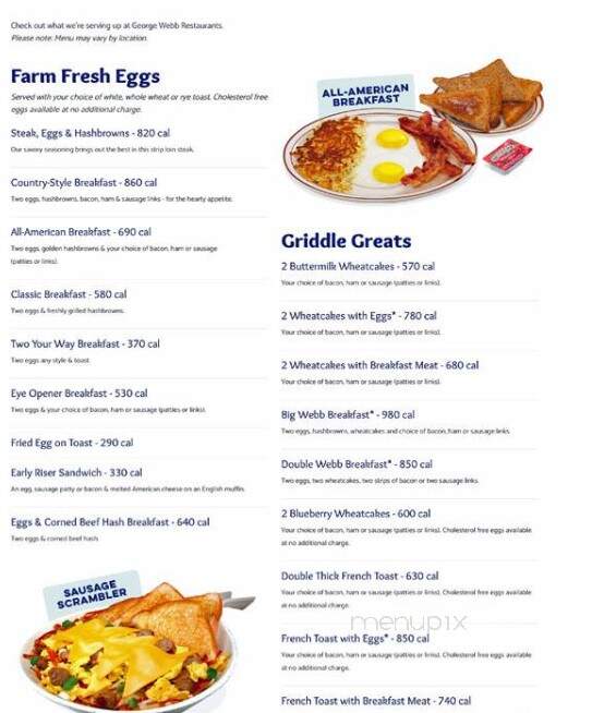 George Webb - Peshtigo, WI menu_pic