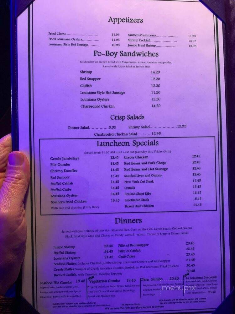 La Louisanne - Los Angeles, CA menu_pic