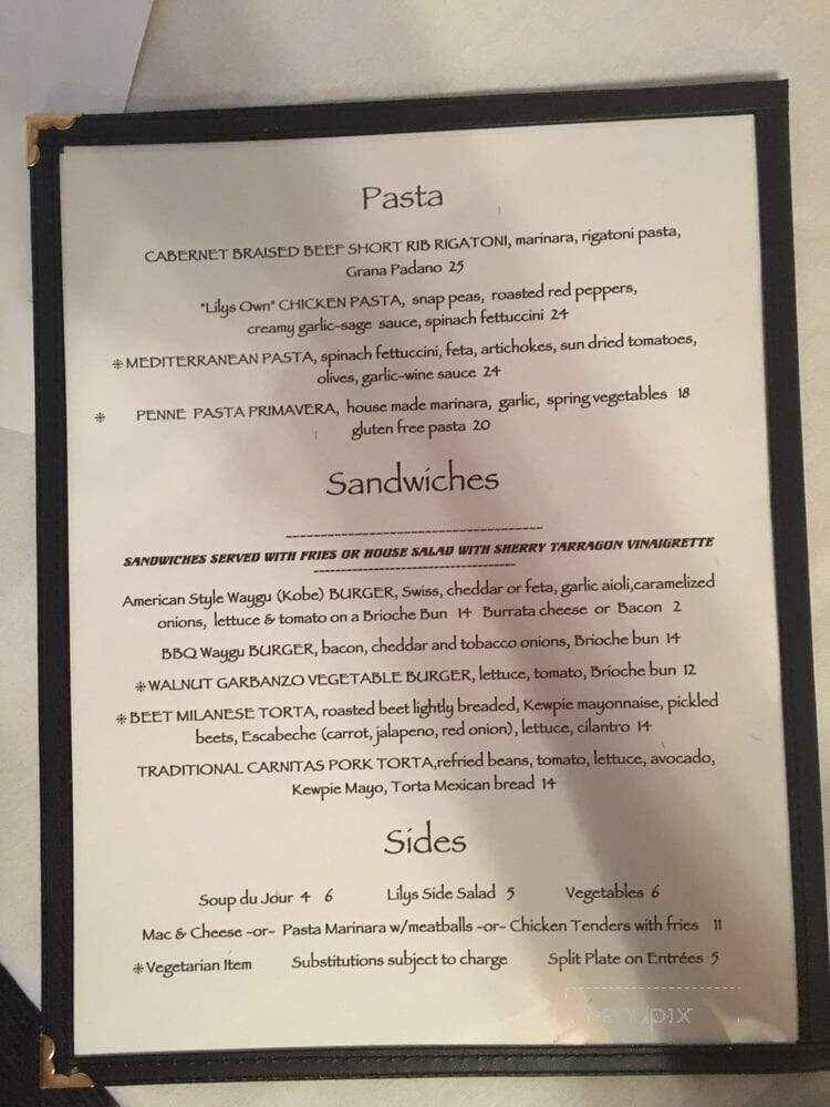 Lilys - Mount Shasta, CA menu_pic