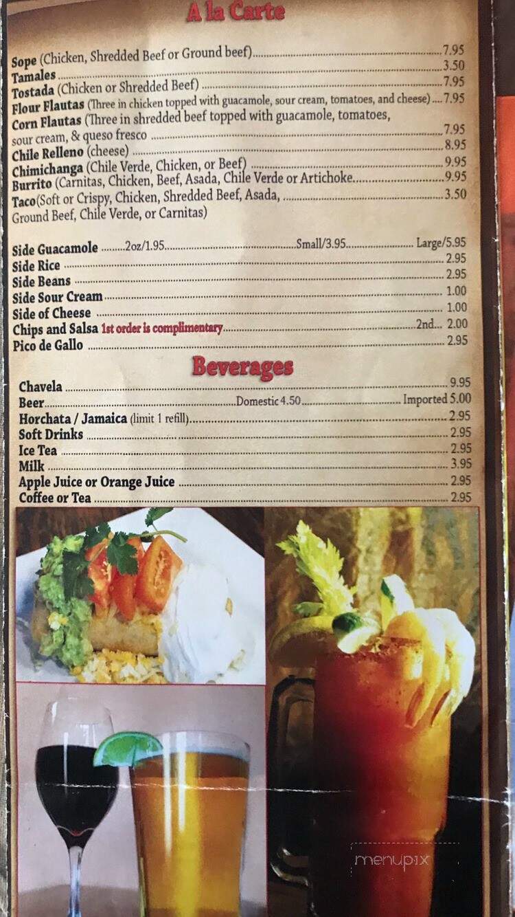Alfonso's Authentic Mexican - Castroville, CA menu_pic