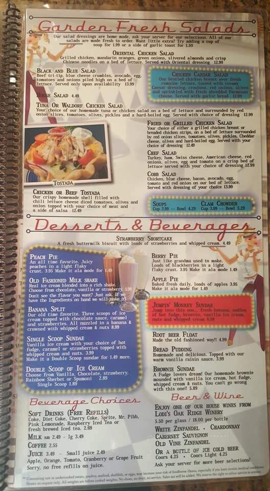 Richmaid Restaurant - Lodi, CA menu_pic