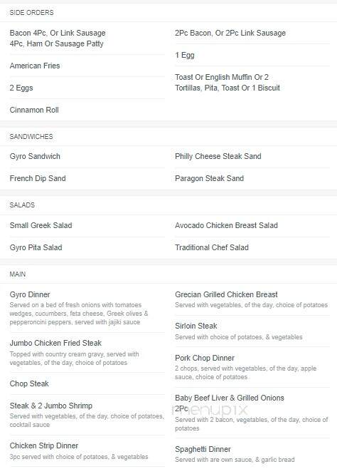 Paragon Family Restaurant - Greeley, CO menu_pic