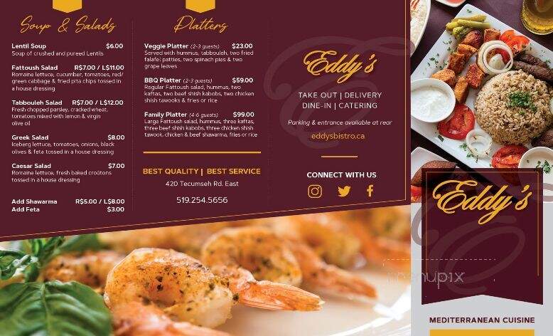 Eddy's Mediterranean Bistro - Windsor, ON menu_pic
