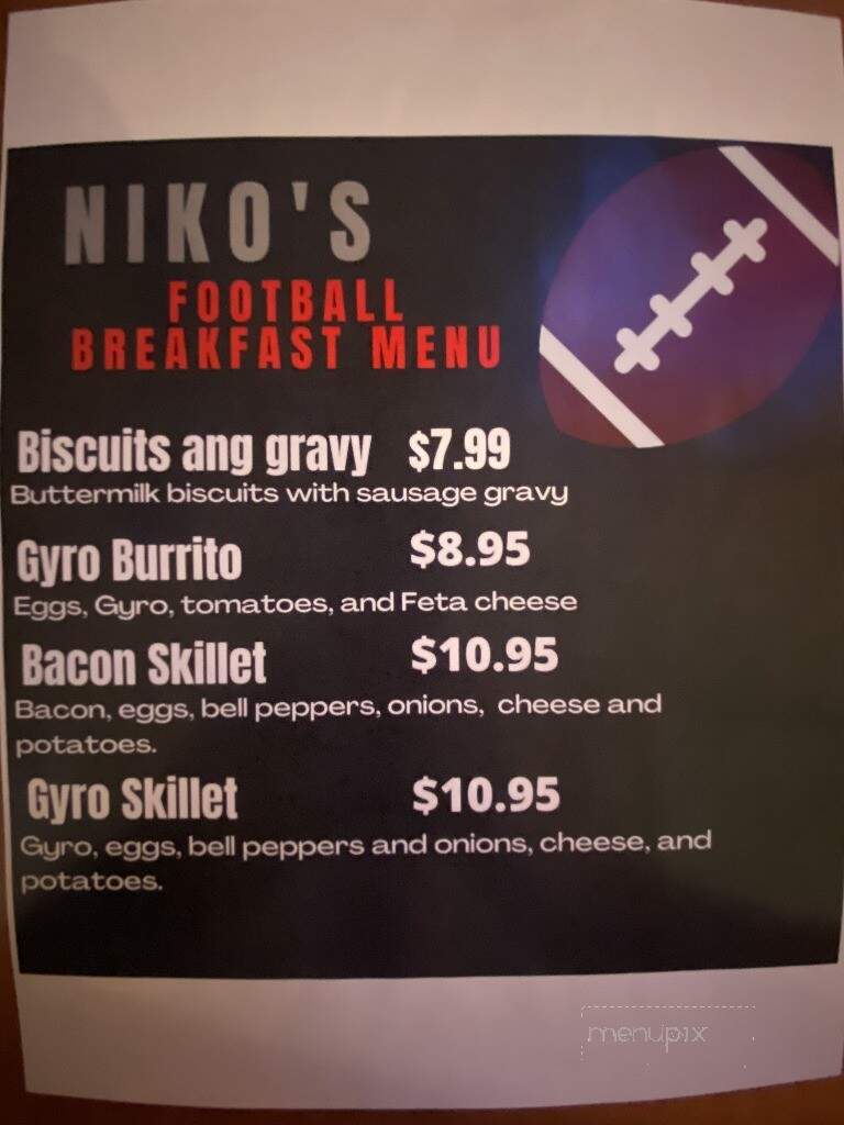 Niko's Grill and Pub - Lake Havasu City, AZ menu_pic