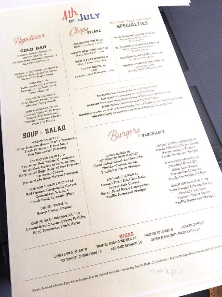 Cotton Calf Kitchen - Braselton, GA menu_pic