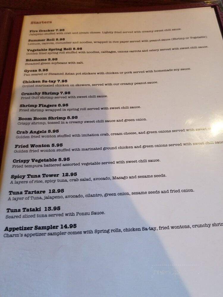 Charm Thai Kitchen and Sushi Bar - Mobile, AL menu_pic