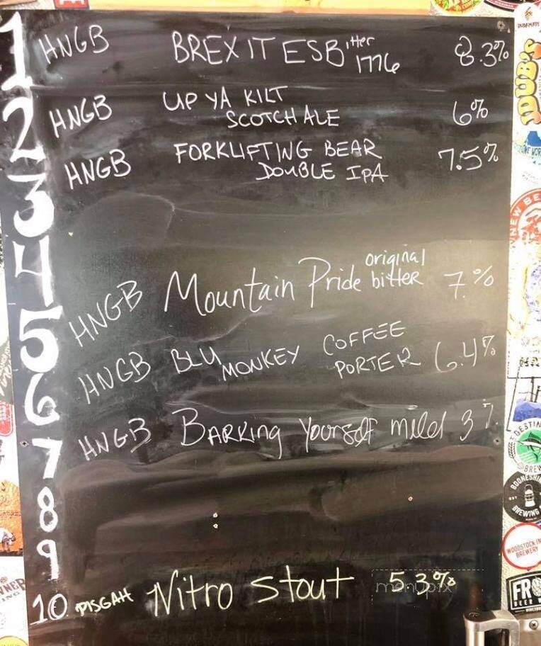 Hickory Nut Gorge Brewery - Chimney Rock, NC menu_pic