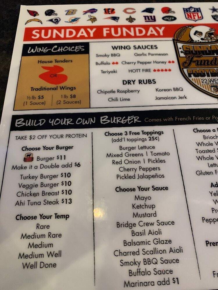 22 West Tap and Grill - Bridgewater, NJ menu_pic