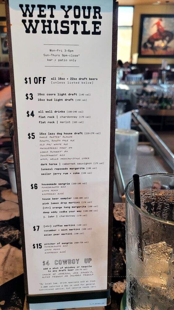 Lazy Dog Restaurant & Bar - Euless, TX menu_pic