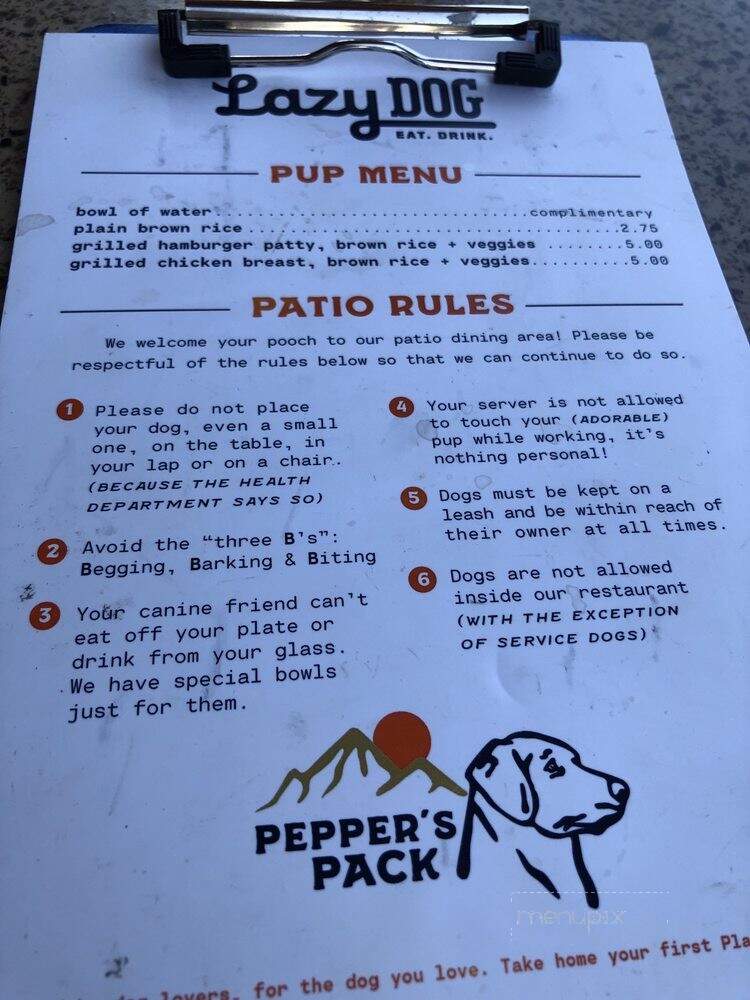 Lazy Dog Restaurant & Bar - Euless, TX menu_pic