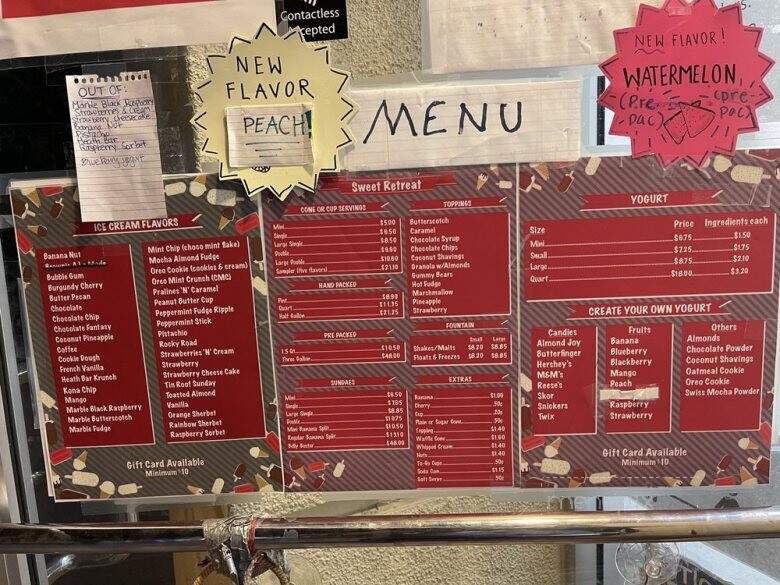 Sweet Retreat - San Jose, CA menu_pic
