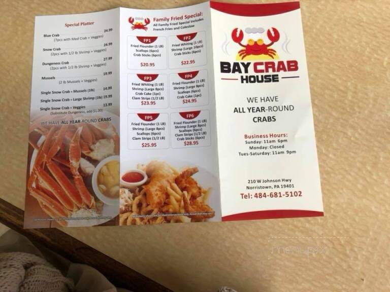 Bay Crab House - Norristown, PA menu_pic