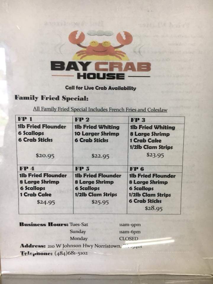 Bay Crab House - Norristown, PA menu_pic