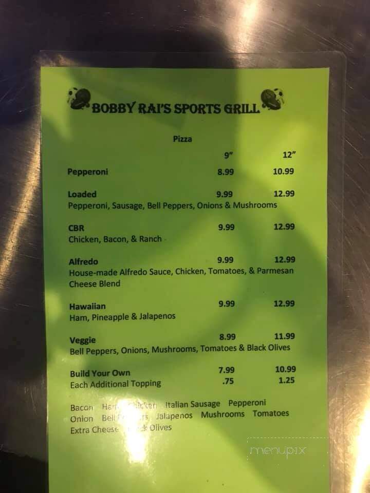 Bobby Rai's Sports Grill - Moulton, AL menu_pic