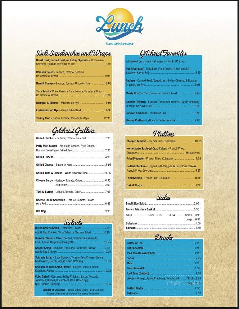 Gilchrist at the Tropicana - Atlantic City, NJ menu_pic