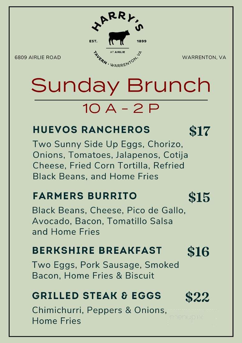 Harry's - Warrenton, VA menu_pic