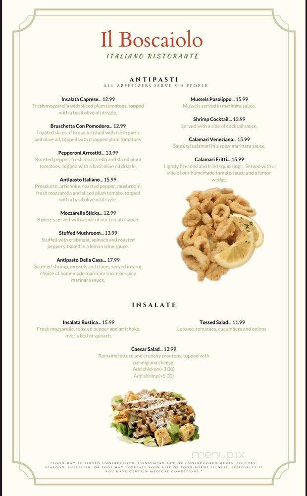 Il Boscaiolo Italiano Ristorante - Lansdale, PA menu_pic