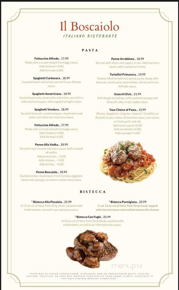 Il Boscaiolo Italiano Ristorante - Lansdale, PA menu_pic