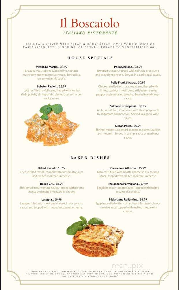 Il Boscaiolo Italiano Ristorante - Lansdale, PA menu_pic
