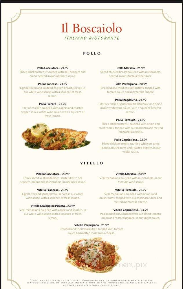 Il Boscaiolo Italiano Ristorante - Lansdale, PA menu_pic