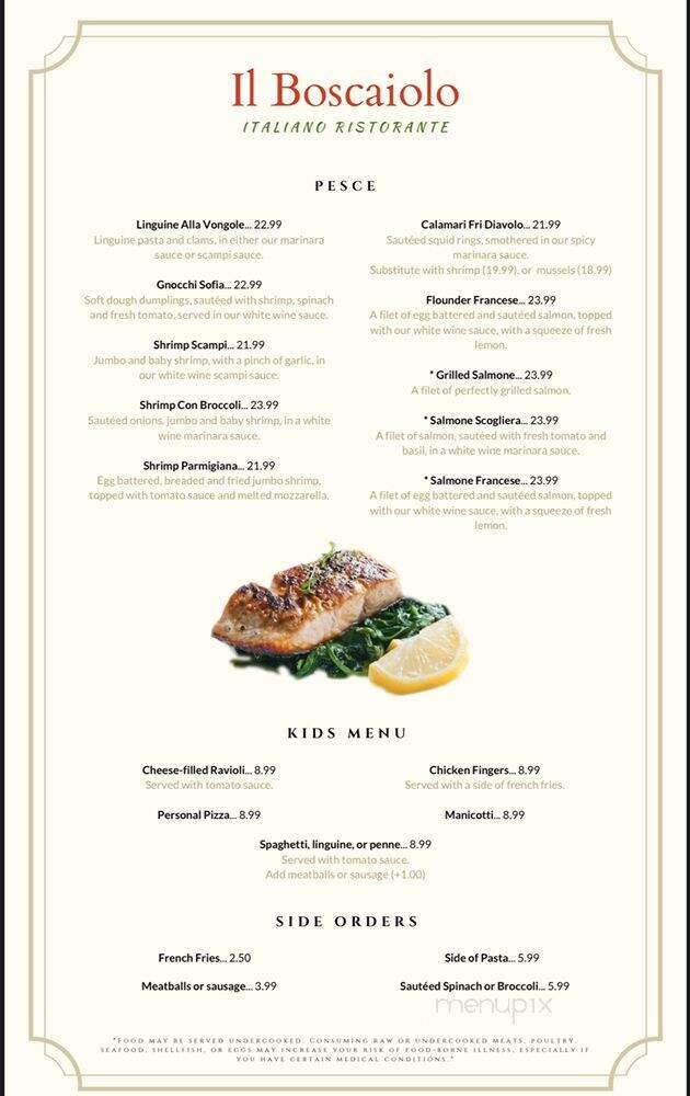 Il Boscaiolo Italiano Ristorante - Lansdale, PA menu_pic