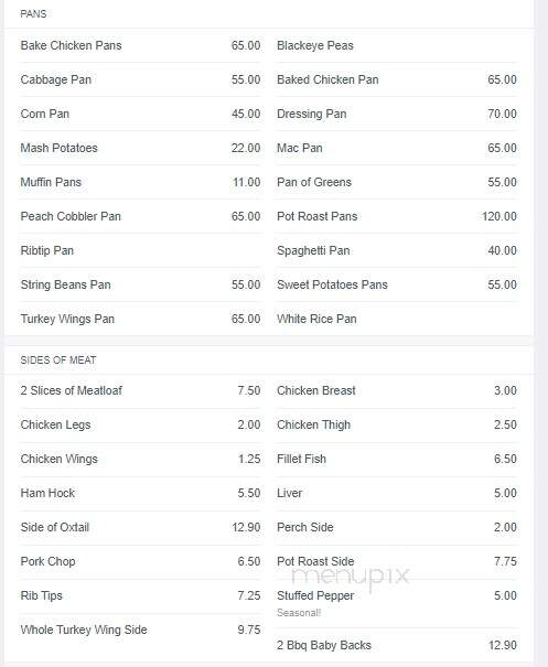 Jamison's Soul Food - Chicago, IL menu_pic