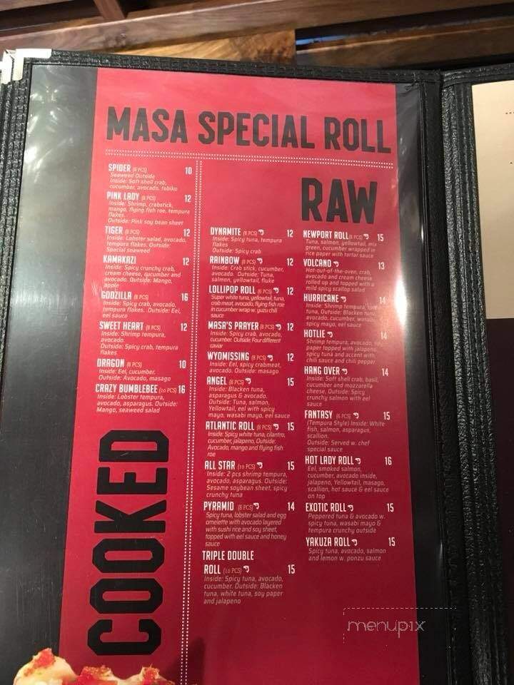 Masa Hibachi and Sushi - Wyomissing, PA menu_pic
