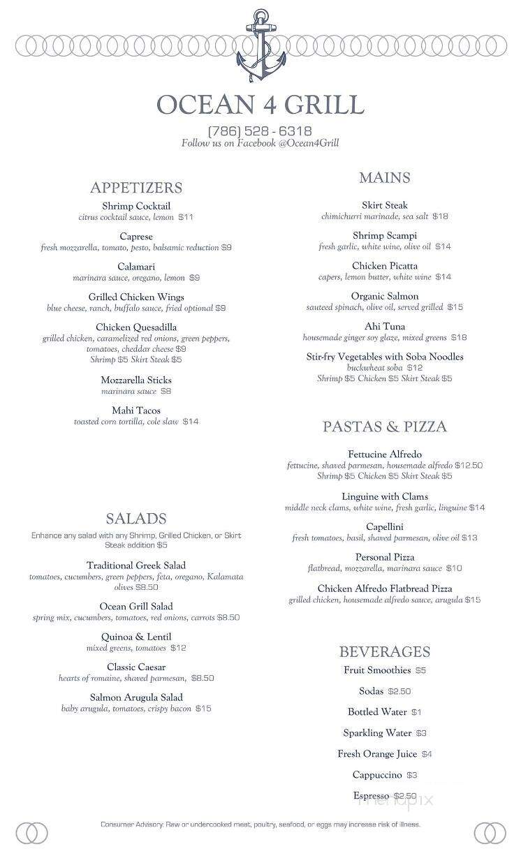 Ocean 4 Grill - Sunny Isles Beach, FL menu_pic