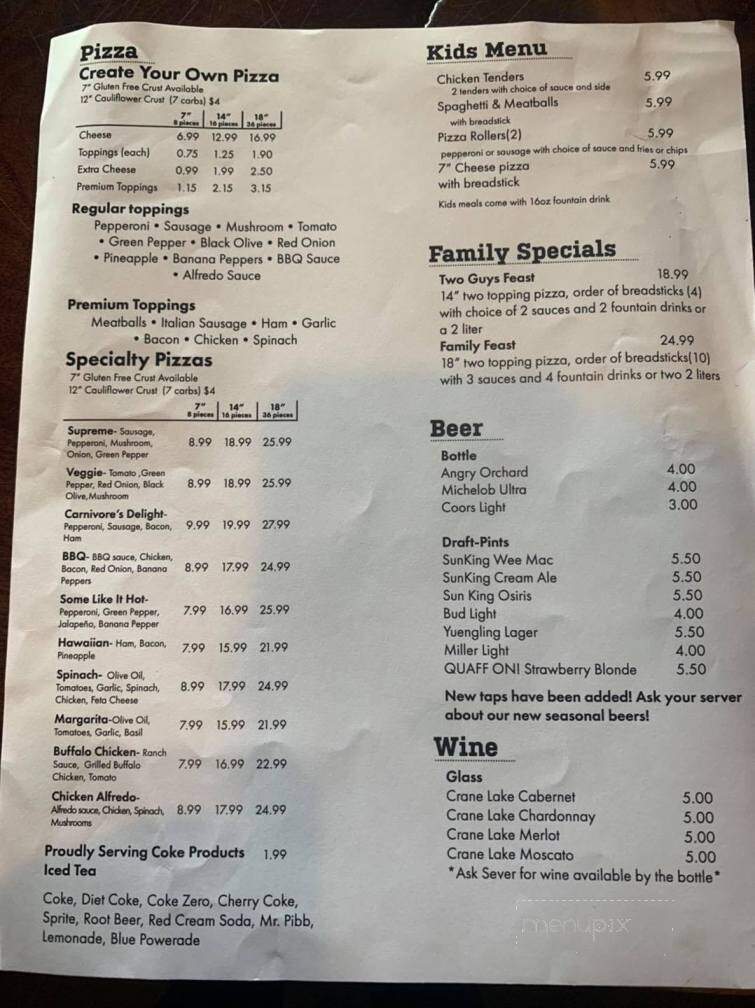 Two Guys Pies - Danville, IN menu_pic